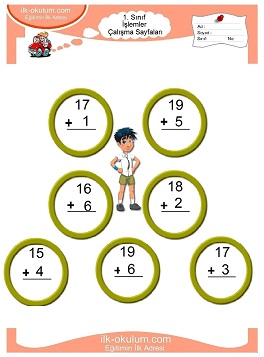 Çocuklar İçin toplam işlemi yaprak testleri 